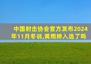 中国射击协会官方发布2024年11月冬训,黄雨婷入选了吗
